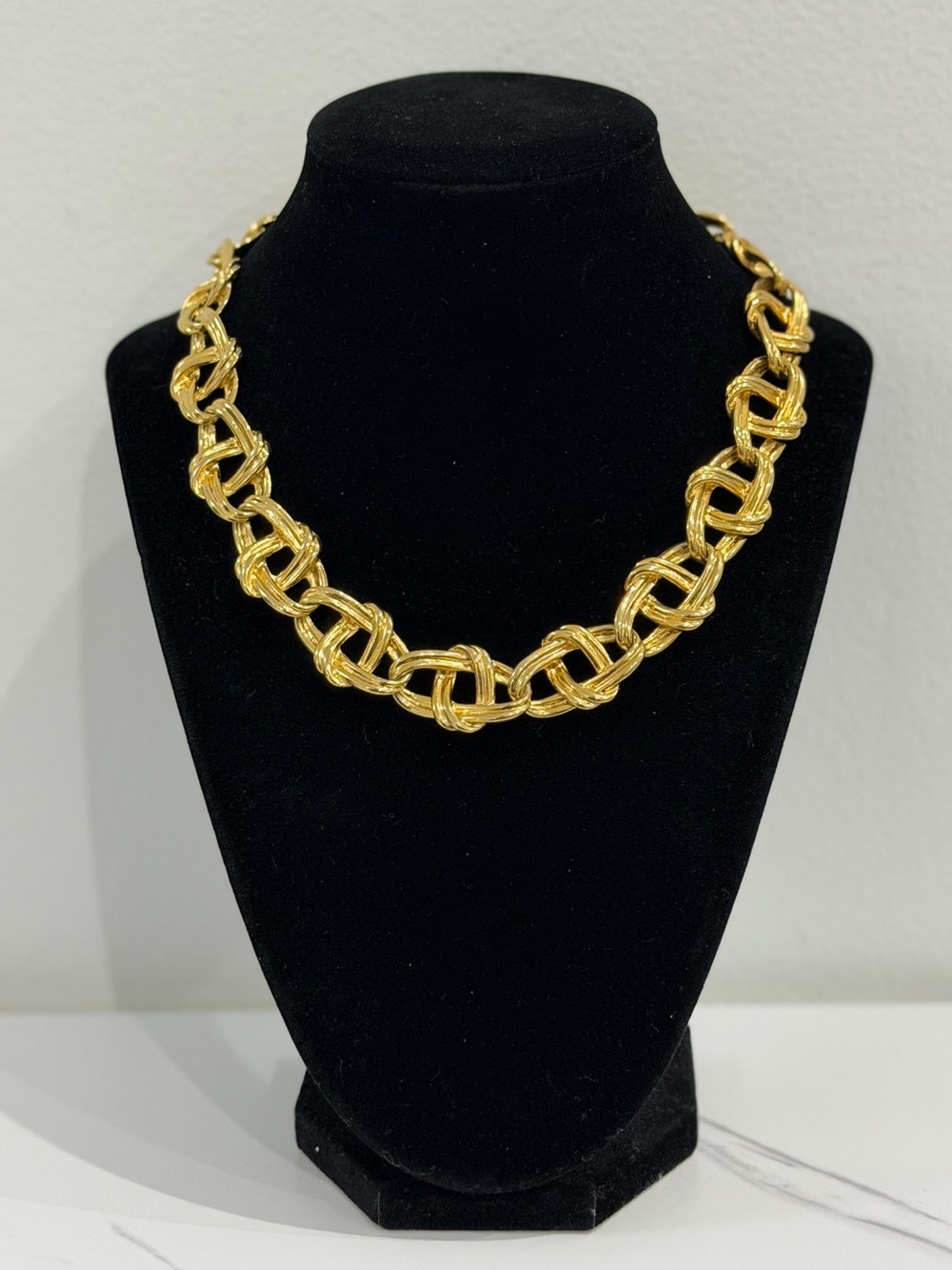 Vintage Gold Chunky KnotLink Necklace